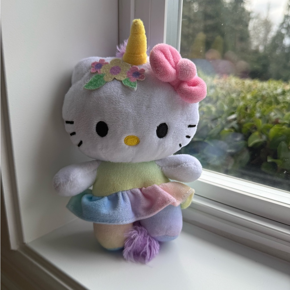 Hello‎ Kitty Unicorn Plush 6" Pastel Rainbow Fiesta Sanrio K01761